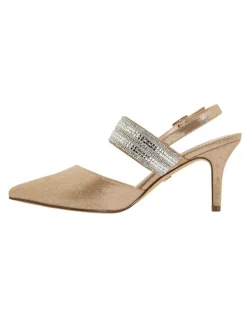 Nina Nina Taupe Reflective Suede Pump