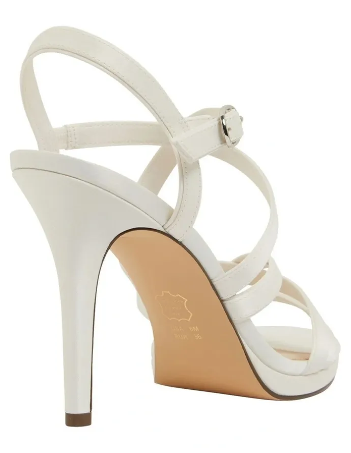 Nina Reatha Ivory Satin Sandals