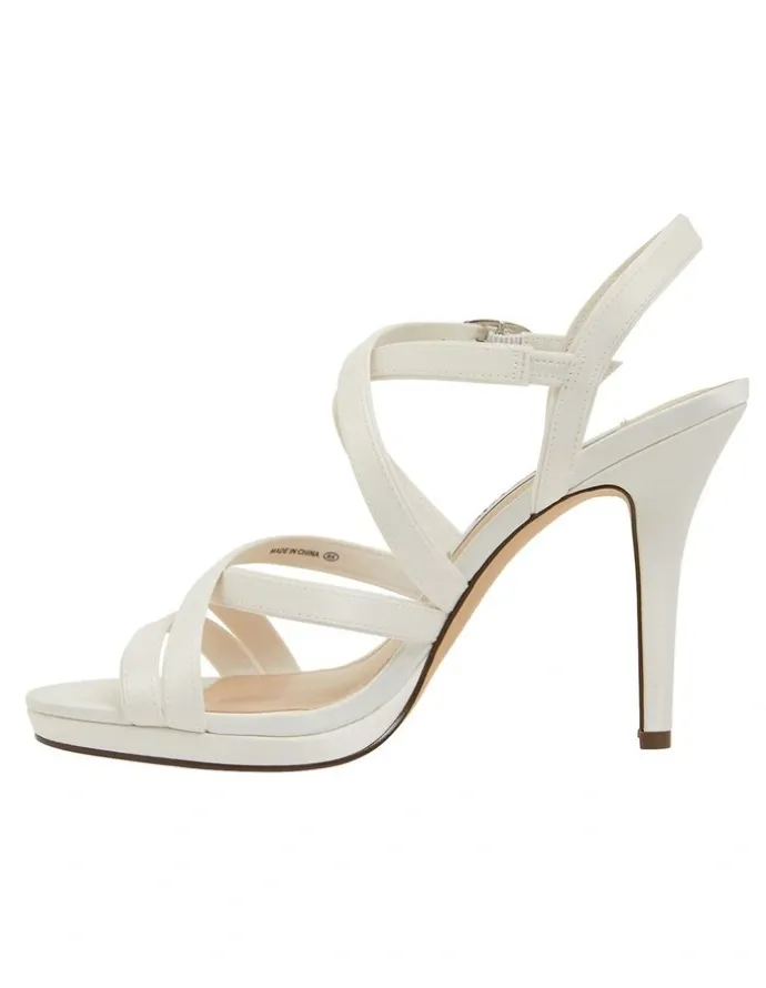 Nina Reatha Ivory Satin Sandals