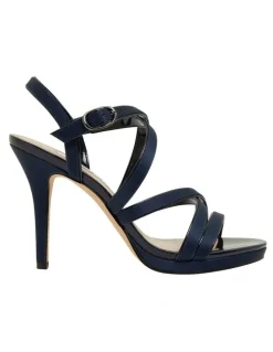Nina Reatha New Navy Satin Sandals