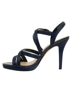 Nina Reatha New Navy Satin Sandals