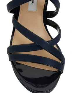 Nina Reatha New Navy Satin Sandals