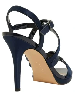 Nina Reatha New Navy Satin Sandals