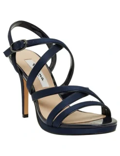Nina Reatha New Navy Satin Sandals