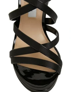 Nina Reatha Noir Satin Sandals
