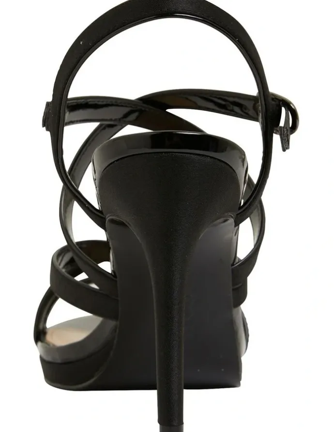 Nina Reatha Noir Satin Sandals