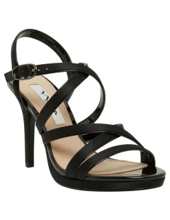 Nina Reatha Noir Satin Sandals