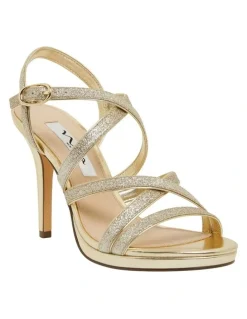 Nina Reatha Platino Glitter Sandals