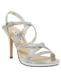 Nina Reatha Silver Glitter Sandals