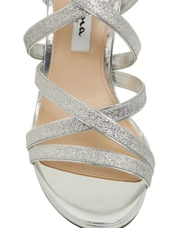 Nina Reatha Silver Glitter Sandals