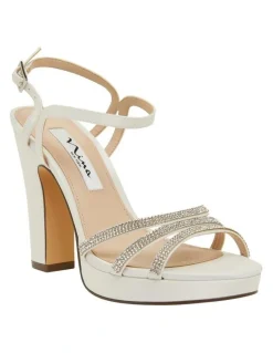 Nina Saralyn Sandals in Ivory Satin