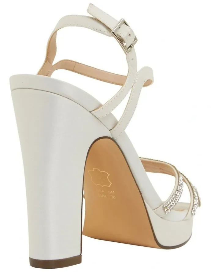 Nina Saralyn Sandals in Ivory Satin