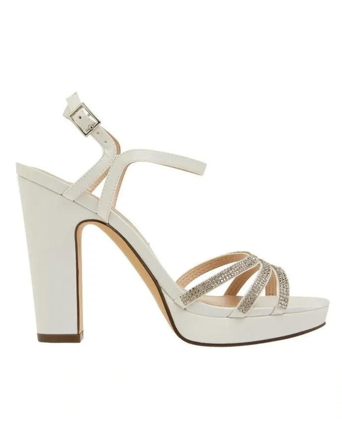 Nina Saralyn Sandals in Ivory Satin