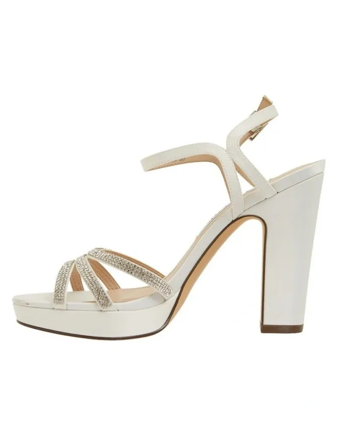 Nina Saralyn Sandals in Ivory Satin