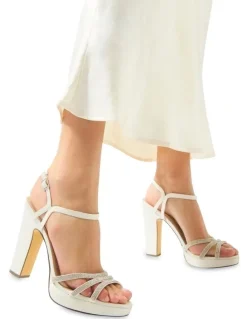 Nina Saralyn Sandals in Ivory Satin