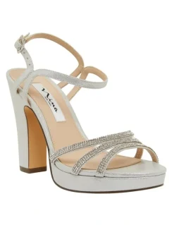 Nina Saralyn Sandals in True Silver Ref Suedette
