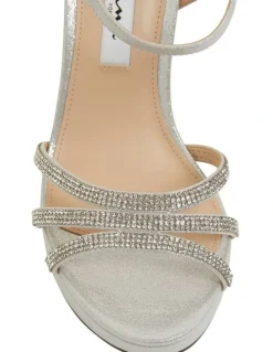 Nina Saralyn Sandals in True Silver Ref Suedette