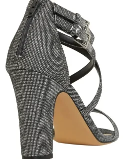 Nina Shari Silver/Black Sandals