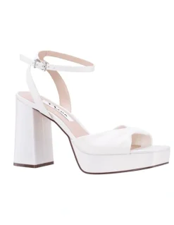 Nina Stacie Sandals in Ivory Satin