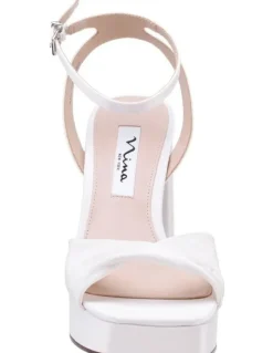 Nina Stacie Sandals in Ivory Satin