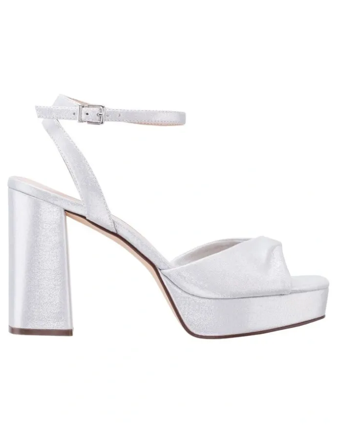 Nina Stacie Sandals in True Silver Metallic