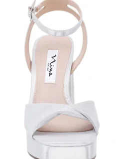 Nina Stacie Sandals in True Silver Metallic