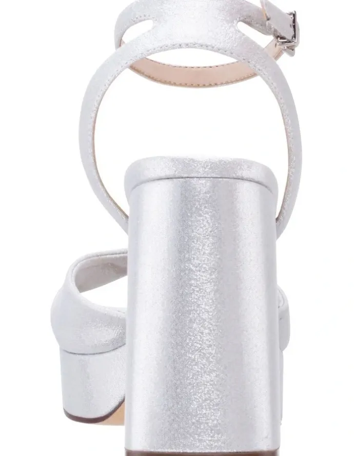Nina Stacie Sandals in True Silver Metallic