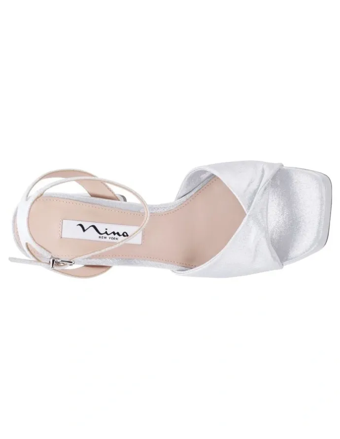 Nina Stacie Sandals in True Silver Metallic