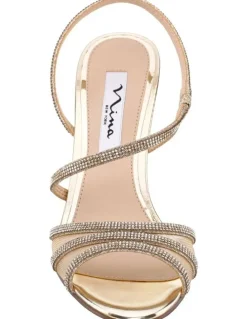 Nina Vianca Sandals in Platino Baby Glitter/Mesh