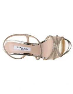 Nina Vianca Sandals in Platino Baby Glitter/Mesh