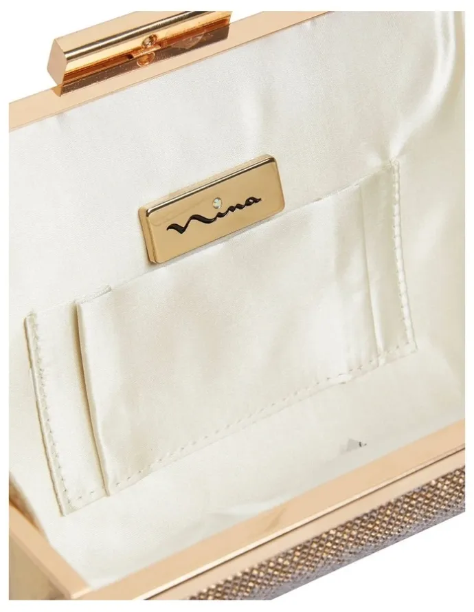 Nina Winslet Gold Beaded Clutch