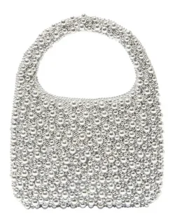Nina Zariah Evening Bag in Silver Pearl