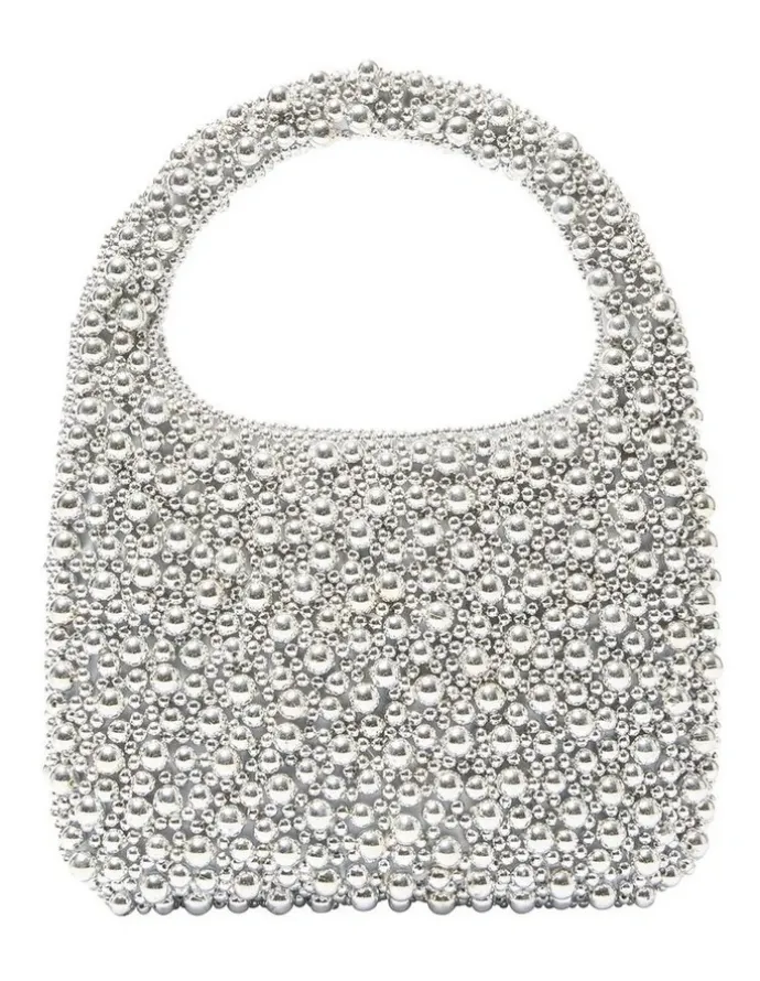 Nina Zariah Evening Bag in Silver Pearl