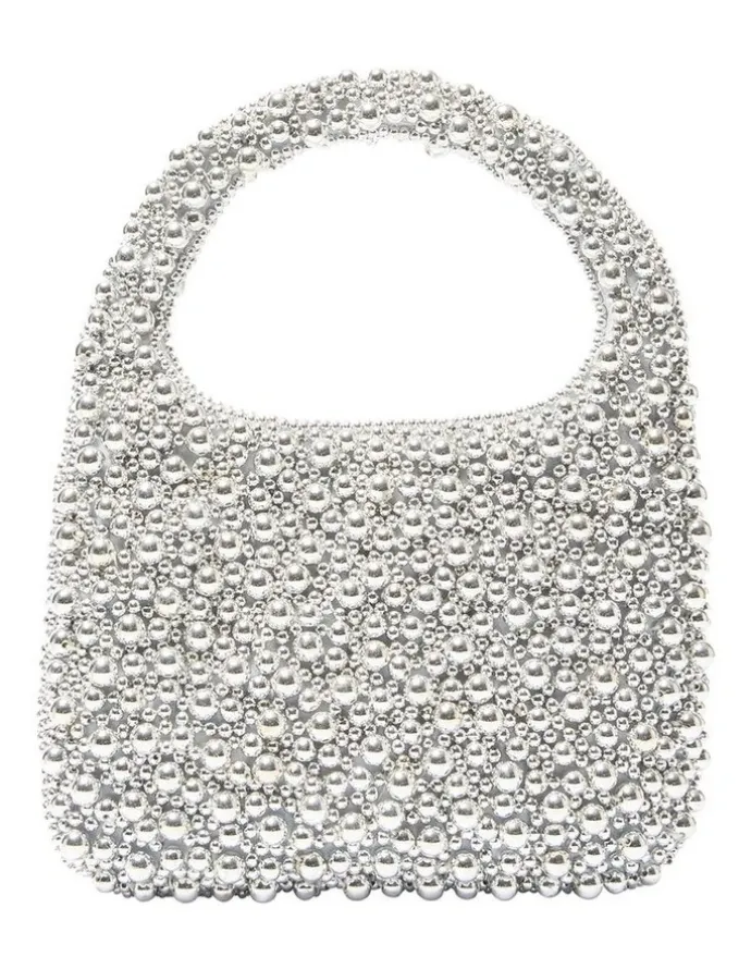 Nina Zariah Evening Bag in Silver Pearl