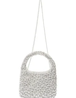 Nina Zariah Evening Bag in Silver Pearl