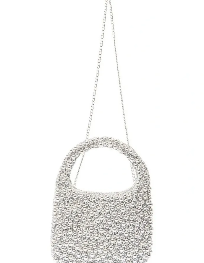 Nina Zariah Evening Bag in Silver Pearl