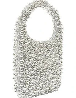 Nina Zariah Evening Bag in Silver Pearl