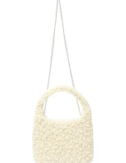 Nina Zariah Evening Bag in Ivory Pearl