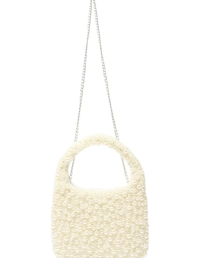 Nina Zariah Evening Bag in Ivory Pearl