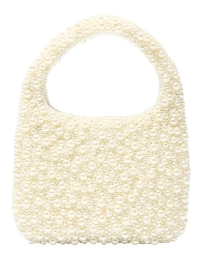 Nina Zariah Evening Bag in Ivory Pearl