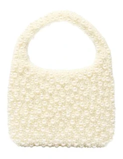 Nina Zariah Evening Bag in Ivory Pearl