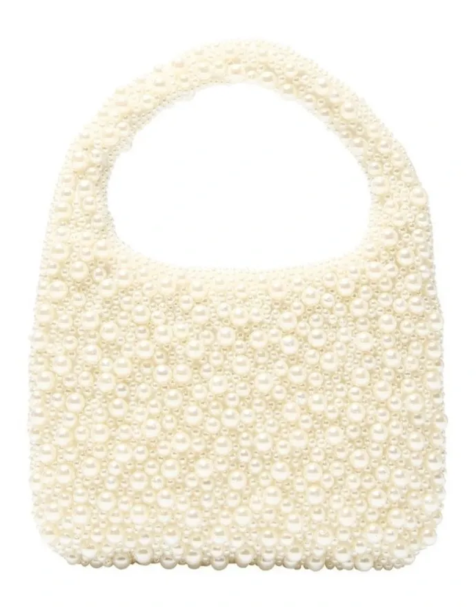 Nina Zariah Evening Bag in Ivory Pearl