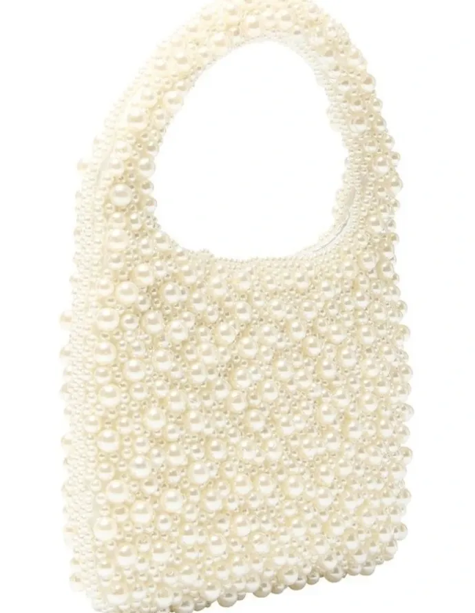 Nina Zariah Evening Bag in Ivory Pearl