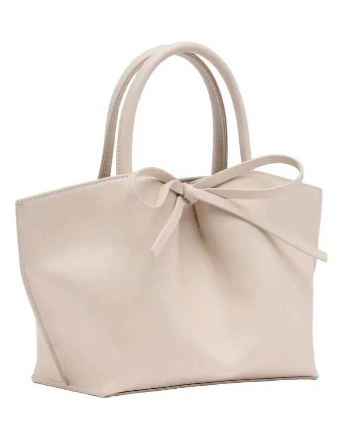 Nine West Alma Bow Mini Tote in Cream