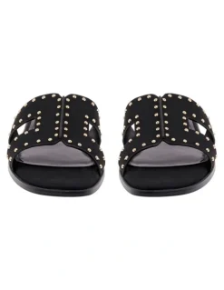 Nine West Giny Flat Sandal in Black