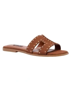 Nine West Giny Flat Sandal in Tan