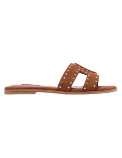Nine West Giny Flat Sandal in Tan