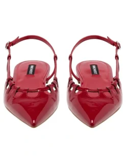 Nine West Harra Slingback Flat in Red