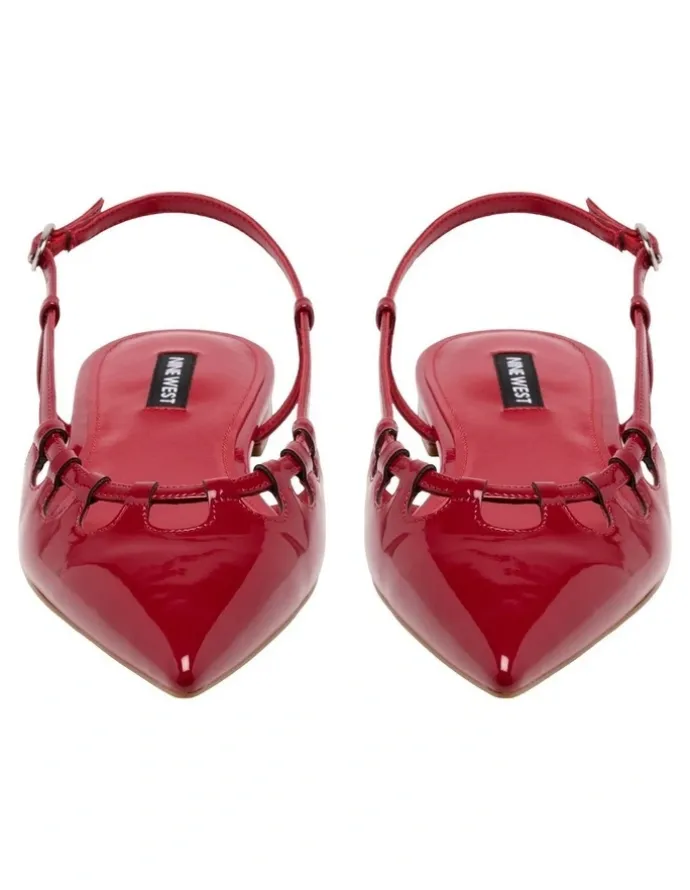 Nine West Harra Slingback Flat in Red