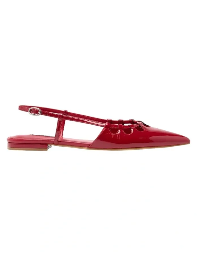 Nine West Harra Slingback Flat in Red